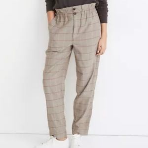 Madewell Paperbag Trousers Plaid Size 10